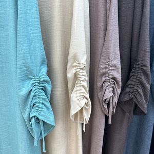 Sharut Bán Buôn Chất Lượng Cao Hồi Giáo Quần Áo Tùy Chỉnh Dubai Abaya khiêm tốn Hồi Giáo Phụ Nữ Ăn Mặc Kaftan Jazz Crepe Casual Abaya - Product Image 6