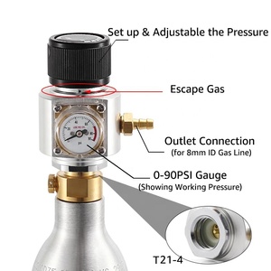 <span class=keywords><strong>Mini</strong></span> Regolatore di CO2 con Attacco Barb (0-90PSI)/(0-60PSI) per Caricatore CO2 da Birra con Foro di Sfiato Unico - Product Image 6
