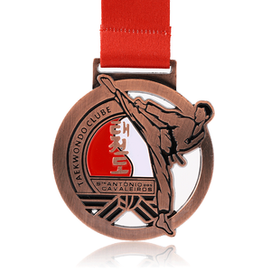 Hochwertige Maßgefertigte Zinklegierung Druckguss Soft-Emaille Farbige Taekwondo Gold-, Silber- und Bronze-Medaillen - Product Image 2