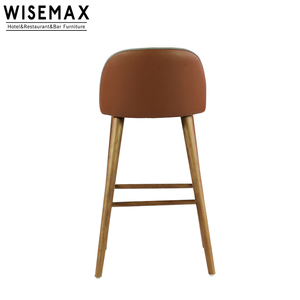 WISEMAX FURNITURE Modern Fabric <strong>bar</strong> <strong>Stools</strong> Solid Wood <strong>Grey</strong> Leather <strong>bar</strong> <strong>Stools</strong> with Upholstered in Fabric Counter <strong>bar</strong> <strong>Stool</strong> - Product Image 4