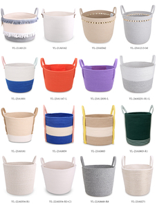 Cesta de Almacenamiento de Cuerda de Algodón con Bordado de Cisne, Asas con Lazo Rosa, Plegable, <span class=keywords><strong>para</strong></span> Habitación Infantil, Sala de Estar, Organizador de Juguetes y <span class=keywords><strong>Ropa</strong></span>, Personalizable - Product Image 4