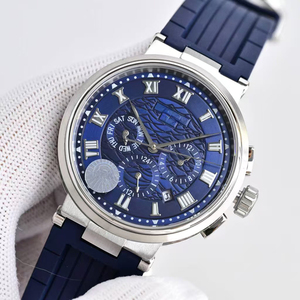 Reloj de Lujo para Hombre de Alta Calidad, Cronógrafo Automático de Élite, Cristal de Zafiro, Luminoso, Resistente al Agua, con Fecha, Esfera Azul, Correa de Goma Azul - Product Image 2