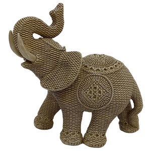 Satılık yeni tasarım rattan bak fil heykelleri altın renk fil - Product Image 3