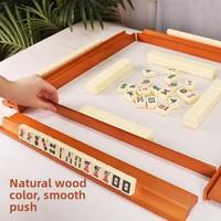 Règle de Mahjong en bois de style américain, ensemble de 4 pièces, support de 18 pouces, tige de poussée deux-en-un, tri de cartes, durable, écologique, portable