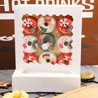 Boîte à gâteaux de fenêtre de boulangerie avec stratification mate et gaufrage 6pcs sans fenêtre Dessert et Sushi Utiliser des boîtes de chocolat