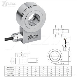 Capteur de Force de pression circulaire de Type rondelle 300kN 3/5/10/20/50/<span class=keywords><strong>100</strong></span>/200/450kN cellule de charge de mesure de Compression technique Donut - Product Image 1