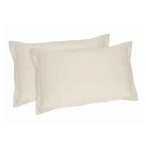 BRIGHT LINE - Taie d'oreiller en satin de coton 4 plis 52x82cm Crème - Product Image 1