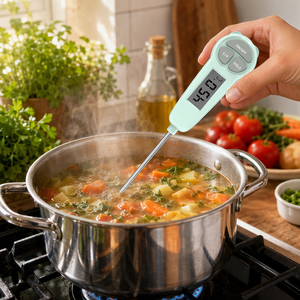 Thermomètre alimentaire numérique à lecture instantanée, sonde en acier inoxydable 304, thermomètre <span class=keywords><strong>de</strong></span> cuisson pour viande, pour la cuisson au four et la grillade, commutateur C/F - Product Image 3