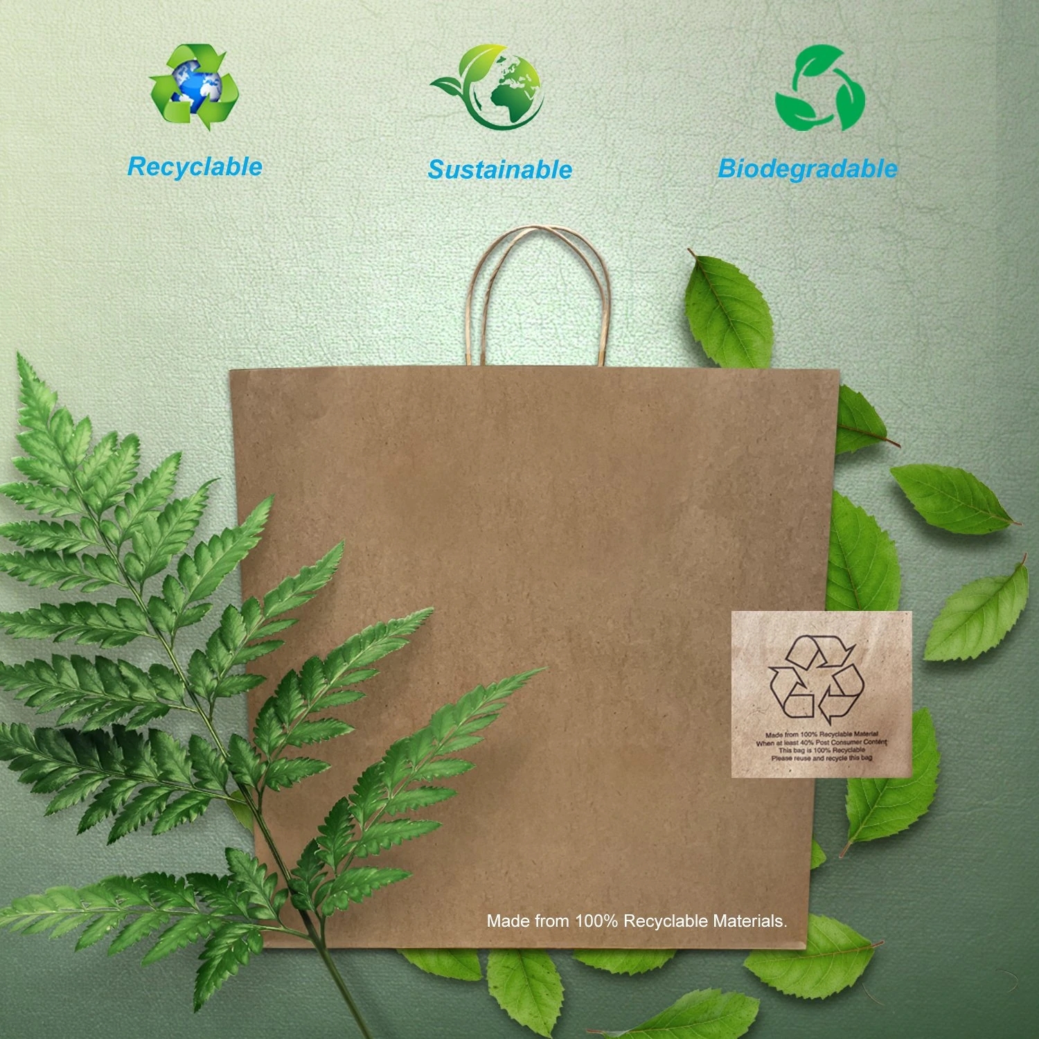 Kraft Paper Bags with Twisted Handles 18x7x18.75 inches