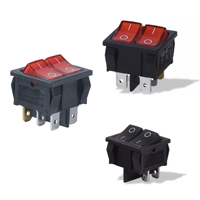 Interrupteur à bascule bipolaire RS601F1, double bouton, commande indépendante pour équipement électrique