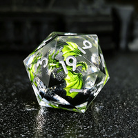 Vente en gros de dés polyédriques en résine personnalisés DND, dés à bords tranchants, dés verts à thème de dragons, jeu de table TRPG Dungeons & Dragons DND