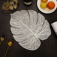 Nouveau dessous de plat/sets de table en PVC creux imitation feuilles de tortue pour la vente en gros, modèle C039