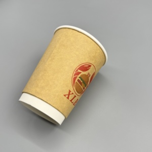Gobelet à café en papier kraft recyclable, simple ou double paroi, jetable, personnalisable OEM pour le service de café, thé et boissons chaudes - Product Image 5