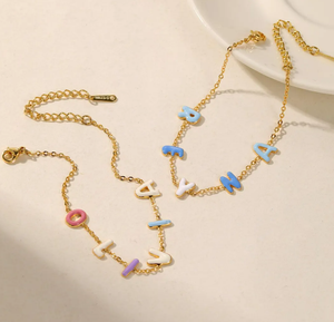 Personalizzato colorato Bubble Letter <span class=keywords><strong>Bracciale</strong></span> Personalizzato Smalto Lettera Braccialetti Colorati Regali per la <span class=keywords><strong>Festa</strong></span> della <span class=keywords><strong>Mamma</strong></span> - Product Image 4