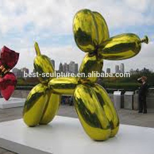 Escultura de estatua de perro globo de acero inoxidable altamente pulido para decoración al aire libre - Product Image 3