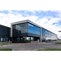 Bâtiment de bureau moderne de luxe en structure acier, bâtiment préfabriqué en structure acier avec mur en verre