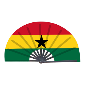 Abanicos Plegables de Bambú con la Bandera de Ghana al por Mayor, Abanico de Mano para Carnaval, Boda, Festival, Fiesta, Agencia de Viajes - Product Image 1