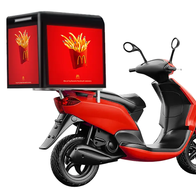 e-Bike WiFi 4G GPS system LED food delivery box panel