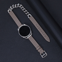 Bracelets de montre pour montre Cartier Bracelet en cuir noir et acier inoxydable 20mm double tour Bracelet pour montres Garmin