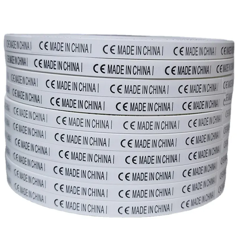 Toptan CE kökenli ipek baskı giyim etiketleri marka giysi siyah etiket giysi bakım şerit etiket