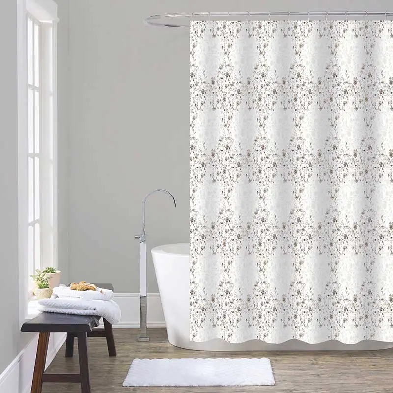 European Style customize Cute Bright Colorful Flower Waterproof Decoration flower Polyester Shower Curtain