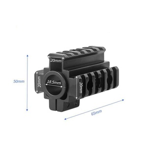 Abrazadera de Tubo Óptico de Aleación de Aluminio de 20 mm con Base para Luz de Punto Rojo, Adaptador de Observación para Caza en Campo, Negro Mate - Product Image 1
