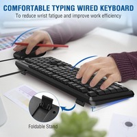 Clavier et souris USB filaires personnalisés pour ordinateur de bureau et portable (français, espagnol, russe)