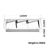 Grille d'aération rectangulaire en acier inoxydable, finition miroir, anti-corrosion, pour yacht et bateau de pêche