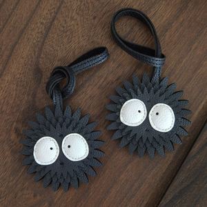 High Quality PU <b>Leather</b> Carabiner Keychain Handcrafted Black Coal Ball Bag Pendants Fashionable Accessories for Car <b>Key</b> Decor - Product Image 4