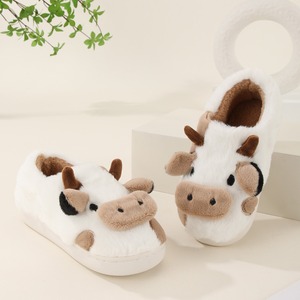 Pantuflas Unisex <span class=keywords><strong>de</strong></span> Invierno para Interiores, Diseño <span class=keywords><strong>de</strong></span> Vaca <span class=keywords><strong>de</strong></span> Dibujos Animados, Antideslizantes, <span class=keywords><strong>de</strong></span> Algodón, con Punta Cerrada, para Parejas - Product Image 2