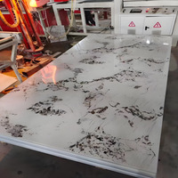Panel Dinding PVC Marmer Modern 2.5mm Desain Damask untuk Dekorasi Rumah, Komersial, Hotel, Tahan Air, Peredam Suara, Anti UV, Tahan Api