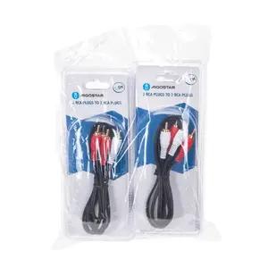 Cable de audio 2RCA a 2RCA, 1,5 m, color negro, ideal para conectar equipos de audio y video para una transmisión de sonido. - Product Image 3
