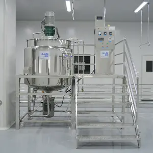 AILUSI pengaduk kosmetik vakum 2000L, mesin pembuat krim sabun batang cair emulsifier vakum pengaduk kosmetik