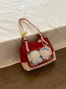 Bolso de Hombro Transparente para Mujer con Cierre de Cremallera y Diseño de Manzana Bordado con Detalle de Cojín - Product Image 3