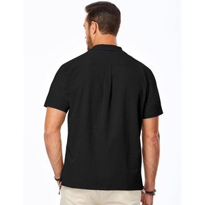 Camisa Casual de Manga Corta para Hombre FOXA, de Tela Seersucker, Transpirable, con Botones, para Playa, Verano, Bodas - Product Image 6