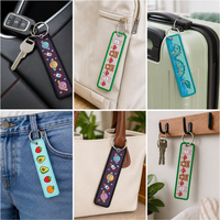 Porte-clés en tissu Kawaii personnalisé, prix d'usine en gros, faible MOQ, brodé, dessin animé, pour sac, cadeau, souvenir