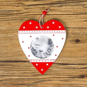 Wooden Santa Snowman Bell Snowflake Heart Hanging Photo Frame Christmas <b>Tree</b> <b>Ornaments</b> - Product Image 3