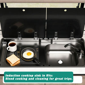 JDA-Évier durable noir en acier inoxydable pour camping-car, <span class=keywords><strong>caravane</strong></span>, remorque, camping-car, cuisinière à induction - Product Image 3