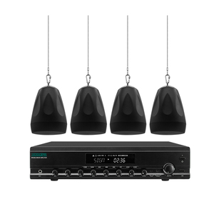 Restaurant Music System <b>With</b> Pendant Mount <b>Speakers</b> and 2 Zones Mixer <b>Amplifier</b> Restaurant Music System - Product Image 1
