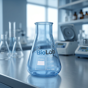Frasco Erlenmeyer de Vidrio Azul, Vaso de Laboratorio Graduado, Botella para Reactivos de 250 mL, Recipiente para Mezclar Productos Químicos - Product Image 1