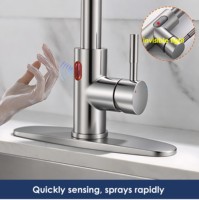 Robinet de cuisine sans contact Mitigeur Pulvérisateur Capteur Robinet de cuisine pour évier de cuisine