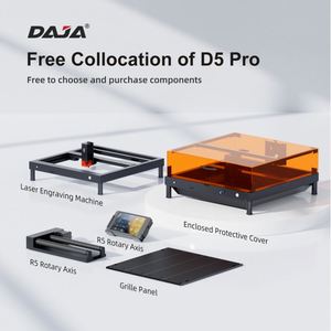 Machine de gravure laser rotative automatique DAJA D5 PRO 2025 pour la personnalisation de plaques nominatives en acrylique et de balles de lacrosse, avec accessoire rotatif pour la gravure de fruits - Product Image 4