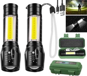 ไฟฉาย LED COB ซูมได้ แสงสว่างพิเศษ Wrrozz ขนาดเล็ก พกพาสะดวก ชาร์จผ่าน USB สำหรับกรณีฉุกเฉิน แคมป์ปิ้ง และไฟฉายค้นหาแบบพกพา - Product Image 6