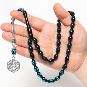 기도 구슬 이슬람 Tasbih 10mm 반투명 절묘한 이슬람 묵주 51 수지 타원형 Tesbiha기도 구슬 Tasbeeh - Product Image 4