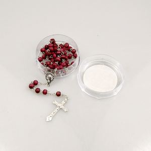 Mecrt Perfume Wood <b>Rosary</b> <b>Necklace</b> Catholicism Gift Religious <b>Rosaries</b> Prayer Beads Catholic Cross Red Jewelry Wholesale - Product Image 3