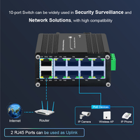 Mini commutateur PoE Gigabit 10 ports 8 ports 10/100/1000T 802.3at à 2 ports 10/100/1000T commutateur Ethernet Compact 48 ~ 57V entrée cc
