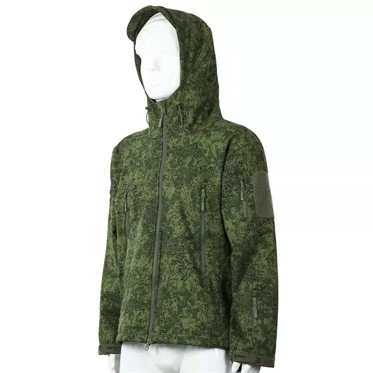 Russian Little Green Men camo waterproof high quality mens jacket lapel hooded jacket windbreaker