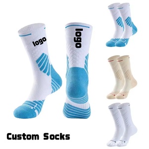 Chaussettes de basketball professionnelles pour l'entraînement, longues, en maille respirante, à boucles épaisses, antidérapantes et absorbant les chocs - Product Image 1
