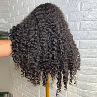 Perruques de cheveux humains indiens bruts 13x4 avec dentelle transparente, cuticules alignées, ondulations profondes, perruques frontales Full HD pour femmes noires