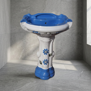 Lavabo Rectangular de Cerámica de Calidad Premium Moderno con Pedestal, Ecológico, para Hospital, Hotel y Baño - Product Image 1